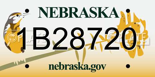 1B28720 Nebraska License Plate