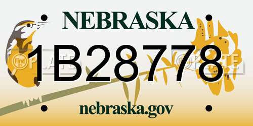 1B28778 Nebraska License Plate