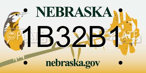 1B32B1 Nebraska License Plate