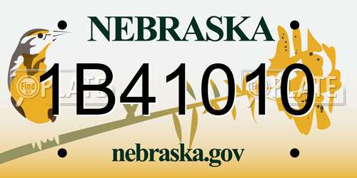 1B41010 Nebraska License Plate
