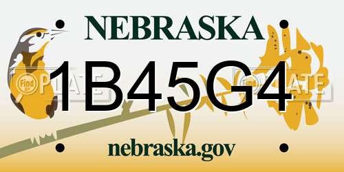 1B45G4 Nebraska License Plate