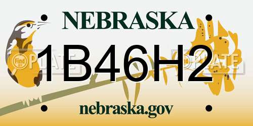 1B46H2 Nebraska License Plate