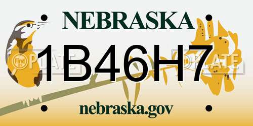 1B46H7 Nebraska License Plate
