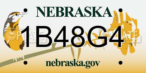 1B48G4 Nebraska License Plate