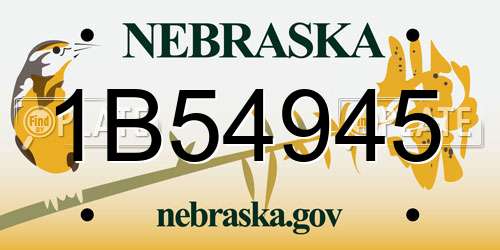1B54945 Nebraska License Plate