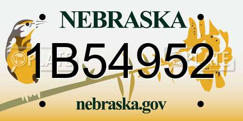 1B54952 Nebraska License Plate
