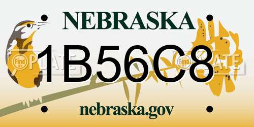 1B56C8 Nebraska License Plate