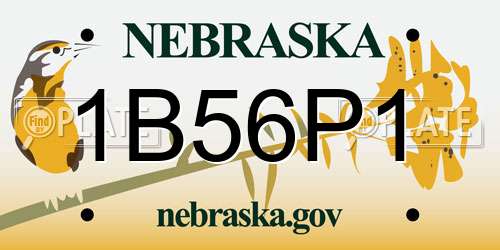 1B56P1 Nebraska License Plate