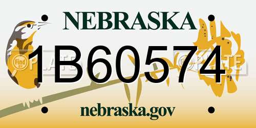 1B60574 Nebraska License Plate