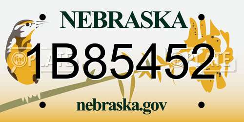 1B85452 Nebraska License Plate