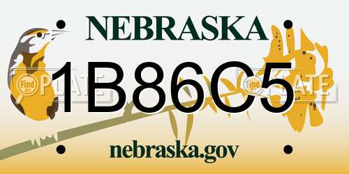 1B86C5 Nebraska License Plate
