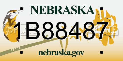 1B88487 Nebraska License Plate