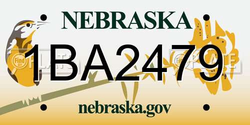 1BA2479 Nebraska License Plate