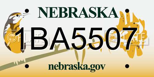1BA5507 Nebraska License Plate