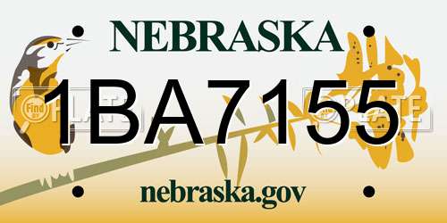 1BA7155 Nebraska License Plate