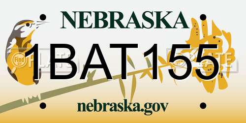 1BAT155 Nebraska License Plate