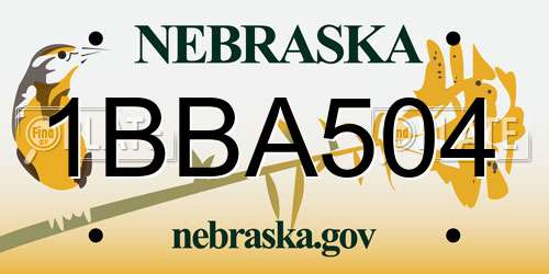1BBA504 Nebraska License Plate