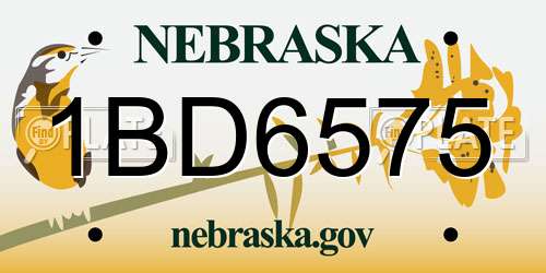 1BD6575 Nebraska License Plate