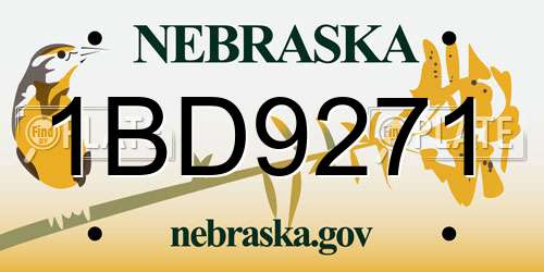 1BD9271 Nebraska License Plate
