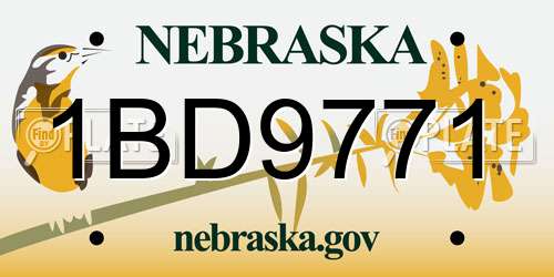 1BD9771 Nebraska License Plate