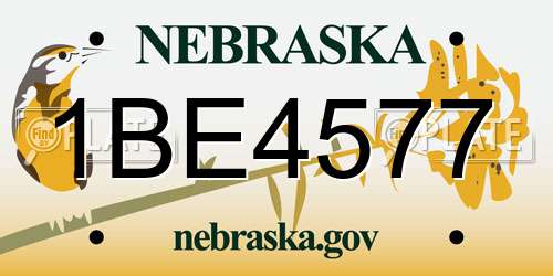 1BE4577 Nebraska License Plate