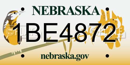 1BE4872 Nebraska License Plate