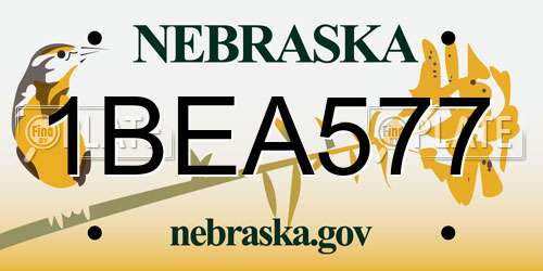 1BEA577 Nebraska License Plate