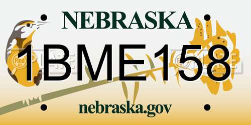 1BME158 Nebraska License Plate
