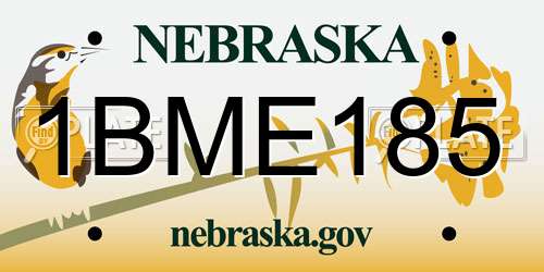 1BME185 Nebraska License Plate