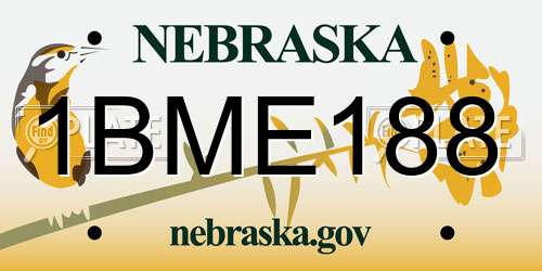 1BME188 Nebraska License Plate