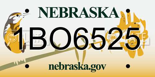1BO6525 Nebraska License Plate