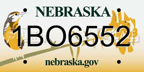 1BO6552 Nebraska License Plate