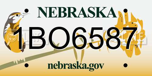 1BO6587 Nebraska License Plate