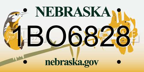 1BO6828 Nebraska License Plate