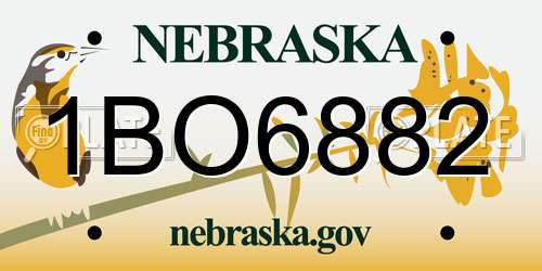 1BO6882 Nebraska License Plate