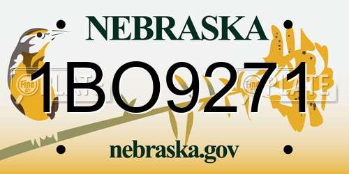 1BO9271 Nebraska License Plate