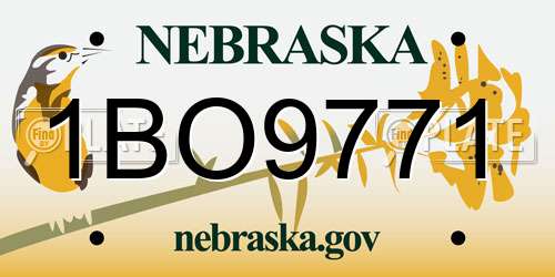 1BO9771 Nebraska License Plate
