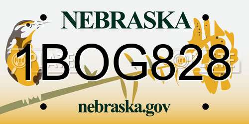 1BOG828 Nebraska License Plate