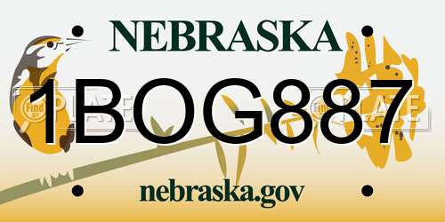 1BOG887 Nebraska License Plate
