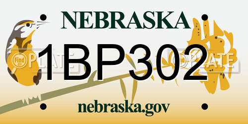 1BP302 Nebraska License Plate