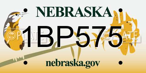 1BP575 Nebraska License Plate