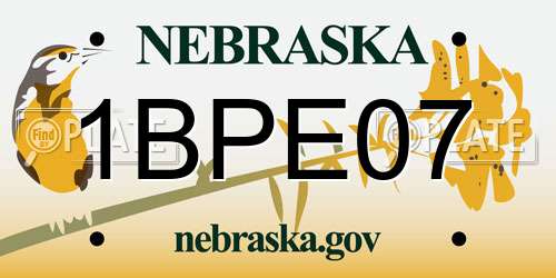 1BPE07 Nebraska License Plate