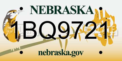 1BQ9721 Nebraska License Plate