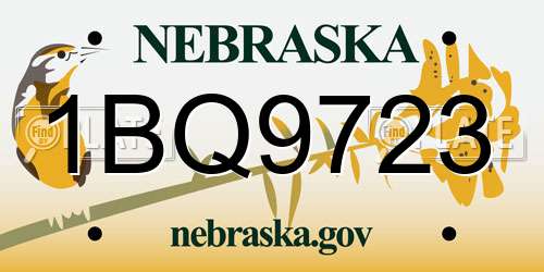 1BQ9723 Nebraska License Plate