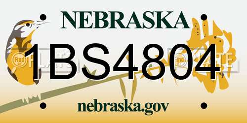 1BS4804 Nebraska License Plate