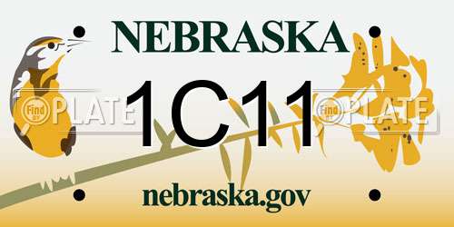1C11 Nebraska License Plate