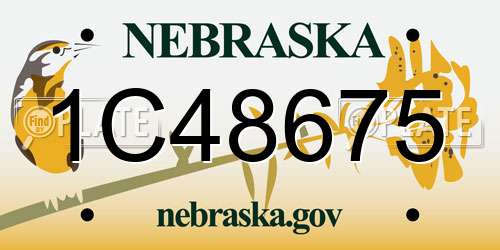 1C48675 Nebraska License Plate
