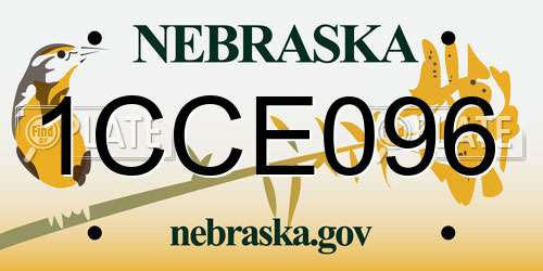 1CCE096 Nebraska License Plate