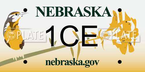 1CE Nebraska License Plate