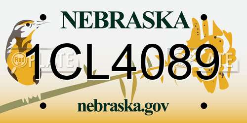 1CL4089 Nebraska License Plate